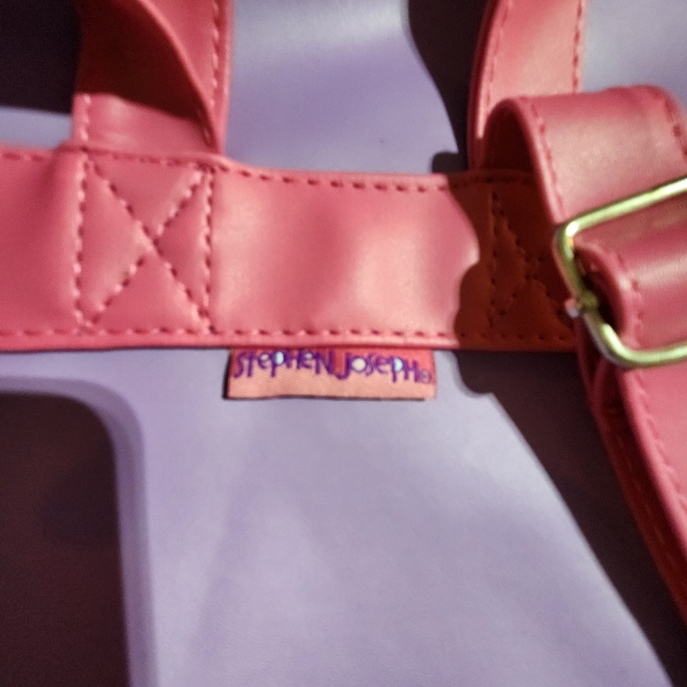 New Stephen Joseph Leather-like Flower Toddler Backpack Bookbag - Picture 3 of 3